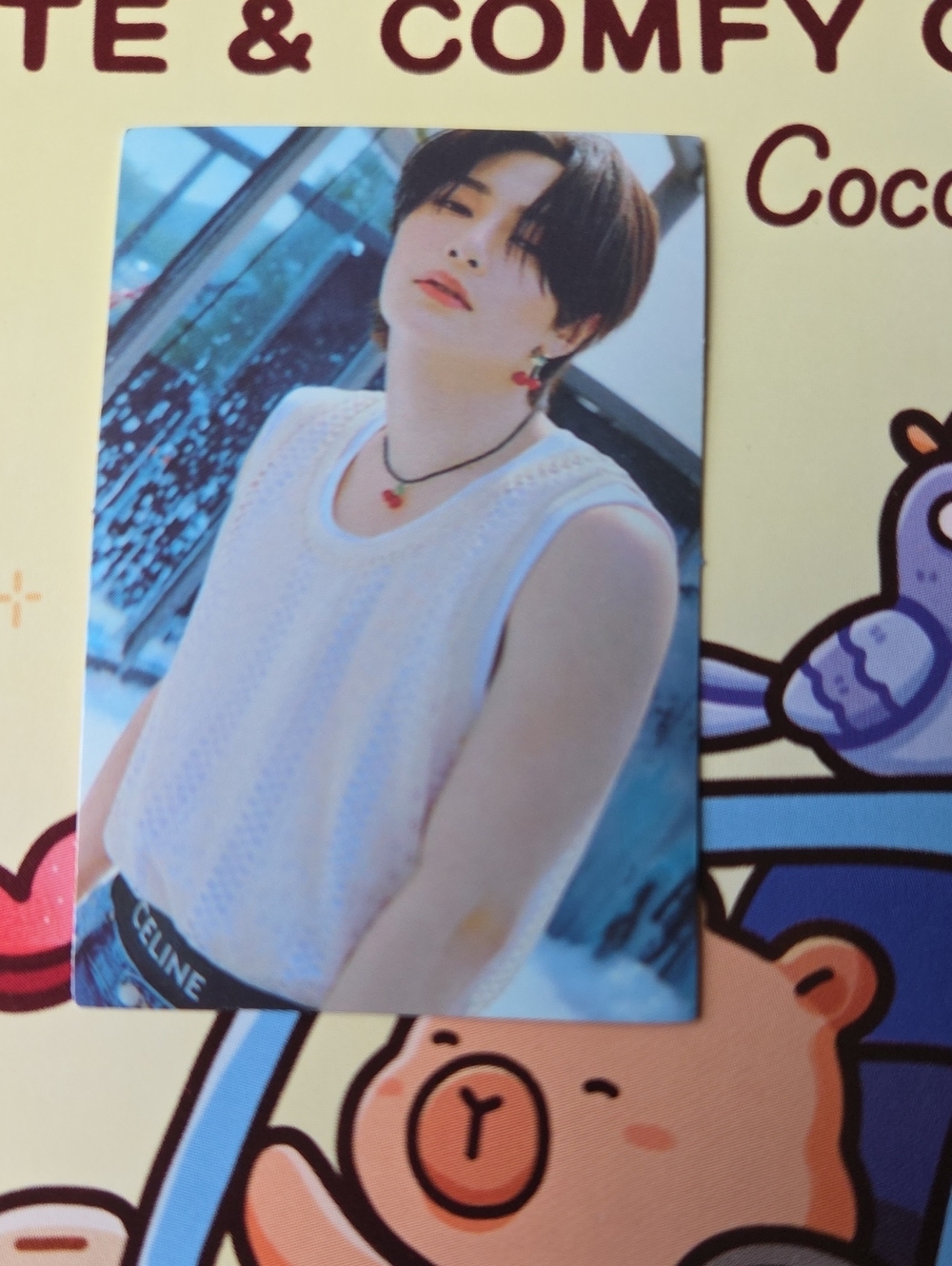 White Knit Sleeveless Top Photo Card Straykids Sticker